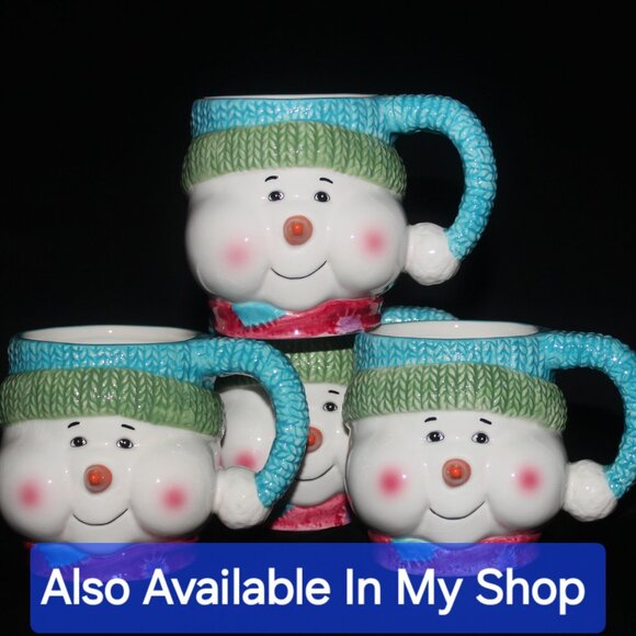 Speckled Otagiri Style Stoneware Mugs | Vintage Hand Painted Retro Mugs - Picture 13 of 16